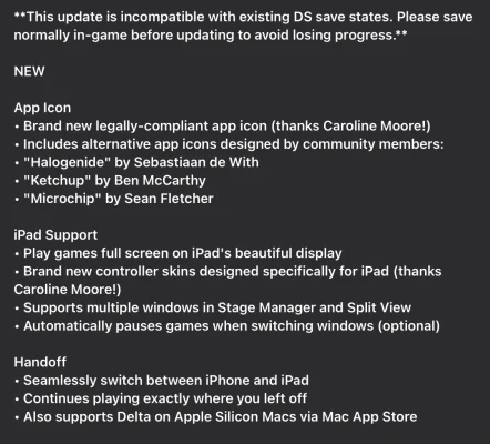Delta Spiele-Emulator erhält umfangreiches Funktionsupdate