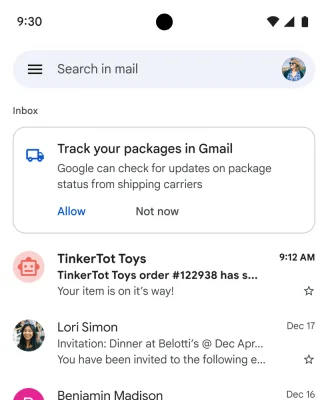 Gmail: App bald mit praktischer Sendungsverfolgung
