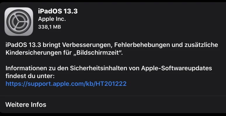 Apple veröffentlicht finale Versionen von iOS 13.3, iPadOS 13.3, tvOS 13.3 & watchOS 6.1.1