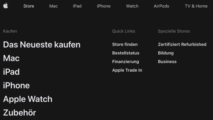 Apple strukturiert seine Webseite um: Neue Menüs & Kategorien
