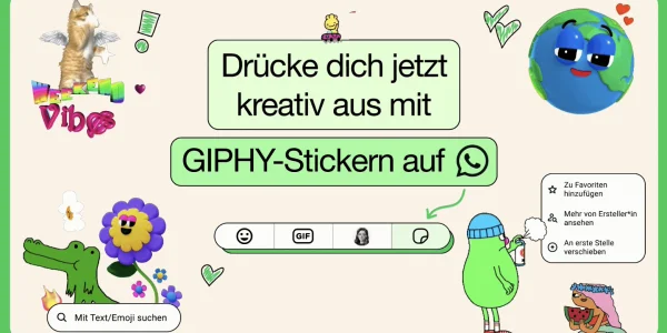 Großes Sticker-Update: WhatsApp unterstützt jetzt GIPHY und KI-Sticker