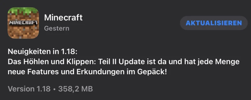 "Höhlen & Klippen Teil 2": Minecraft für iOS & iPadOS erhält umfangreiches Update