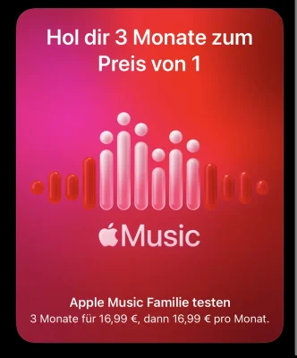 Apple Music: Es gibt wieder drei Monate zum Preis von einem