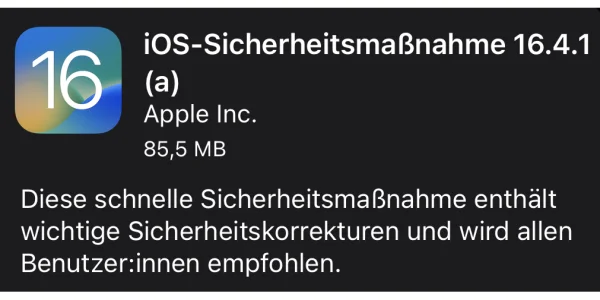 iOS 16.4.1 (a) & iPadOS 16.4.1 (a): Apple veröffentlicht schnelle Sicherheitsmaßnahme