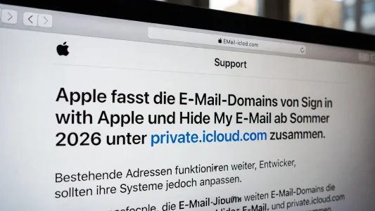 Apple vereinheitlicht Domains für Sign in with Apple und Hide My E-Mail