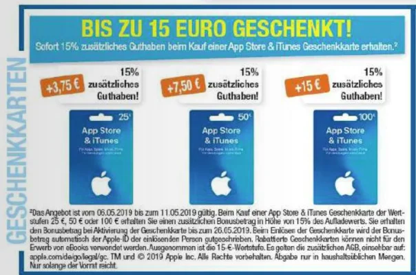 Bonusguthaben für iTunes-Karten: Bis zu 20 Prozent bei Kaufland, 15 Prozent bei Edeka & Marktkauf (Update)