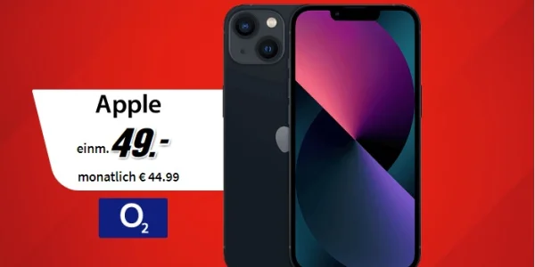 iPhone 13 mit 120 GB im Netz von o2 für nur effektiv 12,49 Euro im Monat