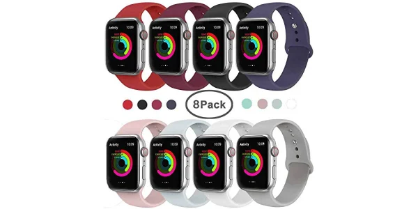 8er Pack Ersatz Armbänder für die Apple Watch in verschiedenen Farben derzeit 22% günstiger als vorher