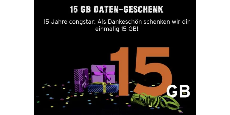 congstar schenkt seinen Kunden 15 GB Datenvolumen