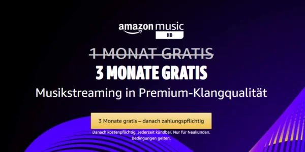 45 Euro geschenkt: "Amazon Music HD" für Neukunden aktuell wieder 3 Monate kostenlos