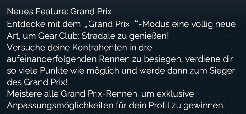Gear.Club Stradale: Update schaltet „Grand Prix“-Modus frei