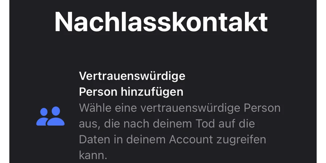 Praxistipp: Nachlasskontakt einrichten unter iOS 15