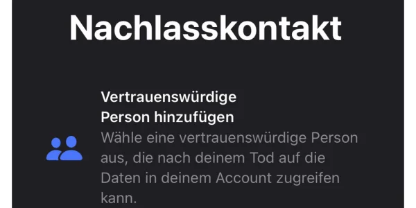 Praxistipp: Nachlasskontakt einrichten unter iOS 15