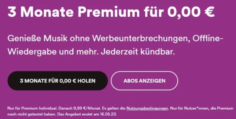 Spotify Premium gibt es für Neukunden drei Monate kostenlos