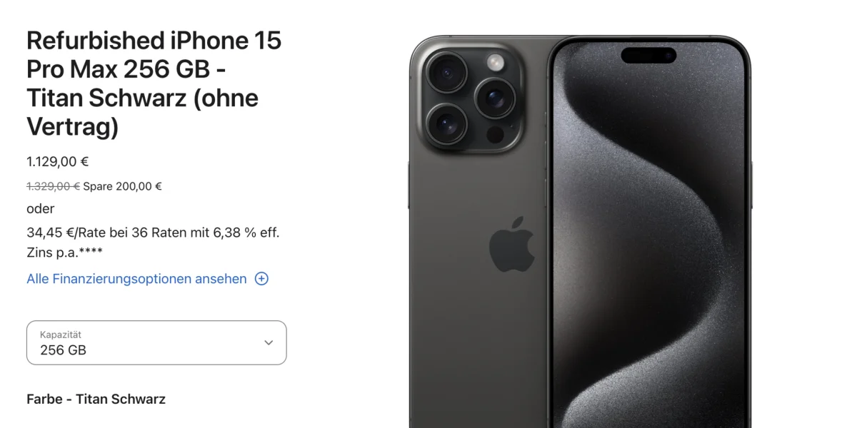 Refurbished iPhone: Apple verkauft jetzt auch generalüberholte iPhone 15 Pro (Max)