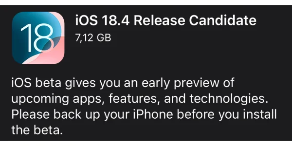 iOS 18.4, iPadOS 18.4 & Co: Apple veröffentlicht den Release Candidate