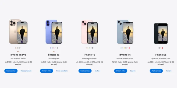 iPhone 13 & iPhone 15 Pro gestrichen: Das ist Apples aktuelles iPhone-Line-up