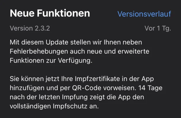Neue Version der Corona-Warn-App bringt digitalen Impfnachweis auf das iPhone