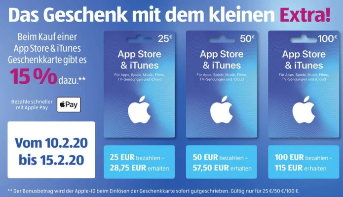 Bonusguthaben für iTunes-Karten: Wieder 15 Prozent extra bei ALDI Süd