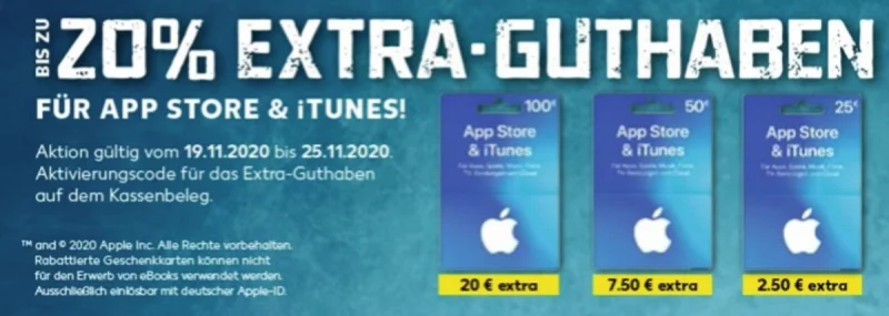 Bonusguthaben für iTunes-Karten: Bis zu 20% extra bei Kaufland & 15% zusätzlich bei Edeka (Update: 15% auch bei Amazon)