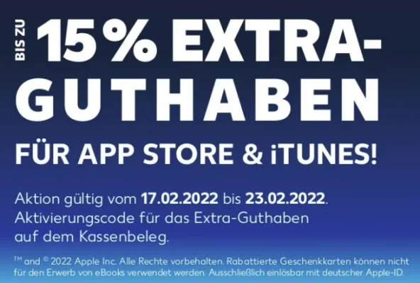 15 Prozent Bonusguthaben für iTunes-Karten ab Donnerstag bei Kaufland