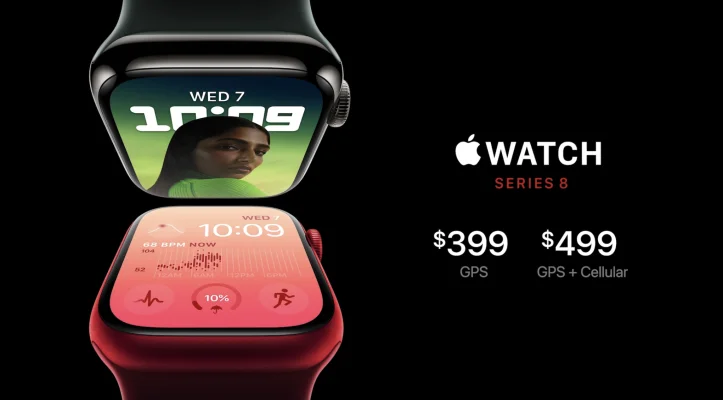 Apple zeigt die Apple Watch Series 8 mit Temperatursensor