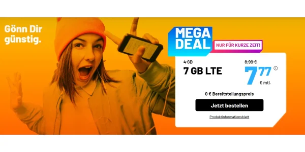 7 GB Allnet Flat für nur 7,77 Euro monatlich