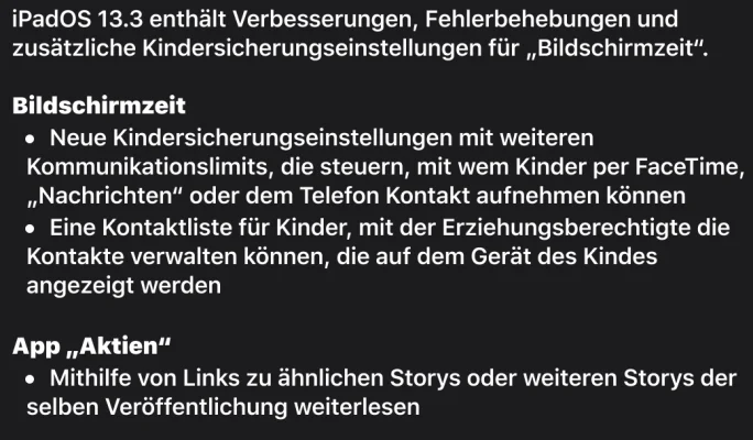 Apple veröffentlicht finale Versionen von iOS 13.3, iPadOS 13.3, tvOS 13.3 & watchOS 6.1.1