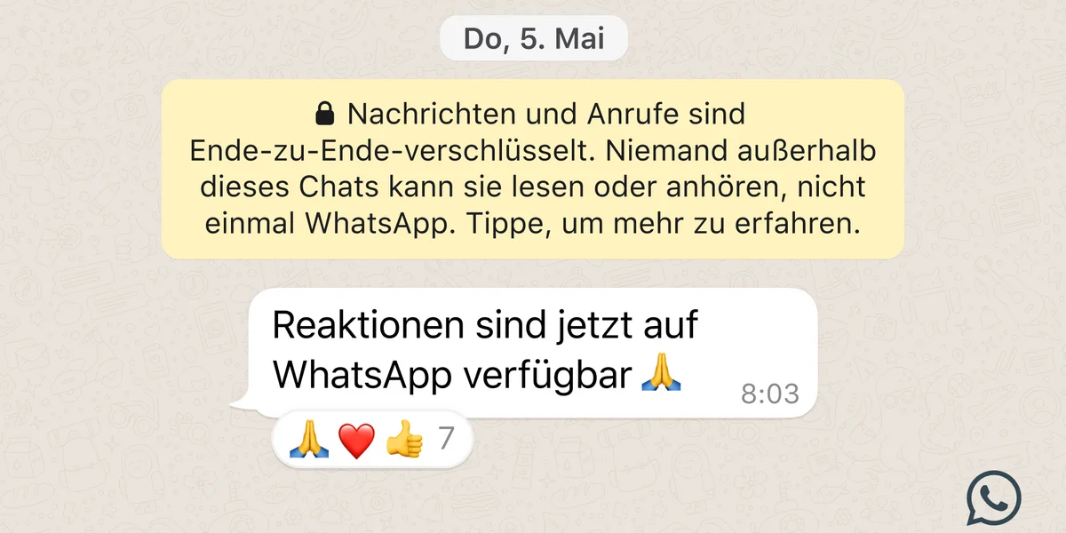 WhatsApp: Beliebige Emojis als Reaktion auf Nachrichten verwenden