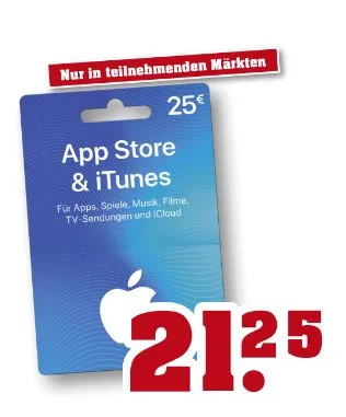 Bonusguthaben & günstigere iTunes-Karten bei LIDL, Marktkauf, Edeka & Trinkgut