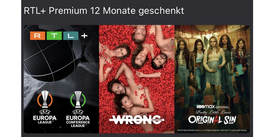 RTL+ Premium 12 Monate im Wert von 83,88 Euro kostenlos für Telekom-Kunden