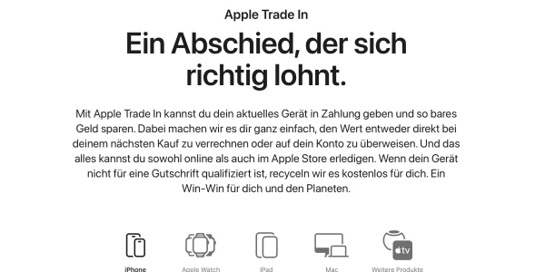 Trade-In-Programm von Apple erhält neuen Internetauftritt