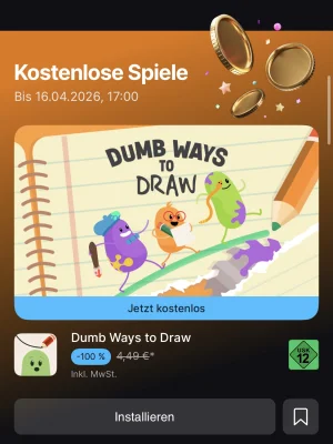 Epic verschenkt „Dumb Ways to Draw“ für iOS und iPadOS im mobilen Games Store