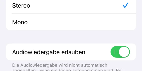 iOS 18 Praxistipp: Externe Audiowiedergabe beim Aufnehmen von Videos erlauben