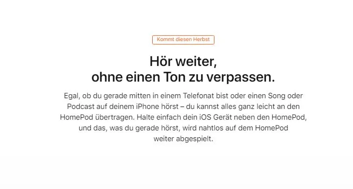 HomePod-Produktseite verrät neue Funktionen des Smartspeakers