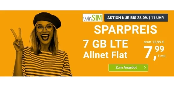 Starkes Angebot: 7 GB Allnet-Flat für nur 7,99 € monatlich