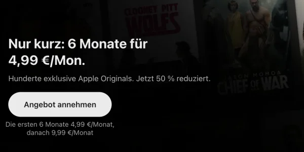 Apple TV mit 50 Prozent Rabatt: Für kurze Zeit sechs Monate zum halben Preis sichern!