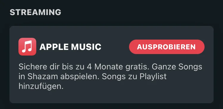 Gratis-Abo: Apple Music über die Shazam-App vier Monate kostenlos nutzen
