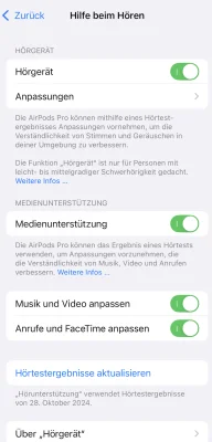iOS Praxistipp: So funktioniert der Hörtest mit iOS 18.1 & den AirPods Pro 2