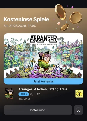 Gratis iPhone-Game: Epic schenkt euch „Arranger: A Role-Puzzling Adventure“