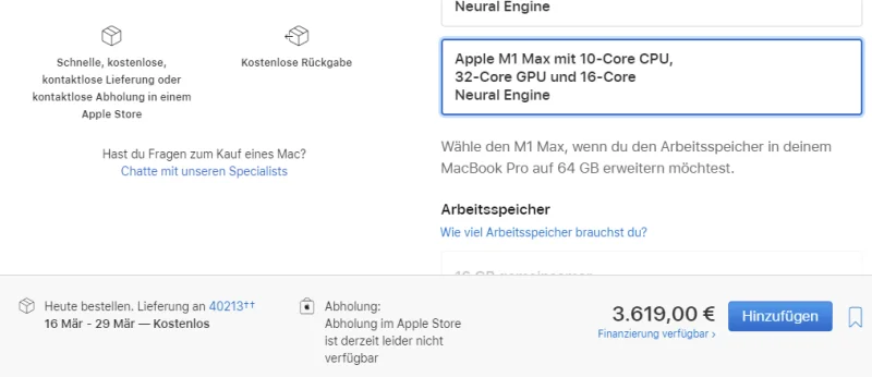 Lieferzeiten des 14 & 16 Zoll MacBook Pro steigen auf bis zu sieben Wochen