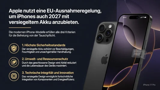 Apple umgeht EU-Akkupflicht mit Premium-Ausnahme