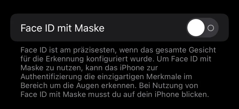 Praxistipp: Face ID für das Entsperren mit einer Maske einrichten (Update #2)