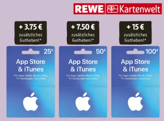 Bonusguthaben für iTunes-Karten: Bis zu 20% extra bei Kaufland, 15% bei Rewe