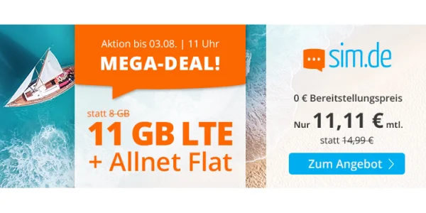 11 GB Allnet-Flat für 11,11 €