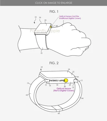 Neues Patent für die Apple Watch: Optischer Sensor könnte Digital Crown ablösen
