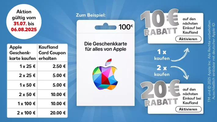 Apple Geschenkkarte: Kaufland schenkt euch Einkaufsgutschein in Höhe von 10%
