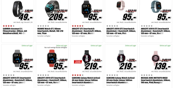 MediaMarkt Tiefpreisspätschicht heute mit Wearables, Smartphones und Smart Home Highlights