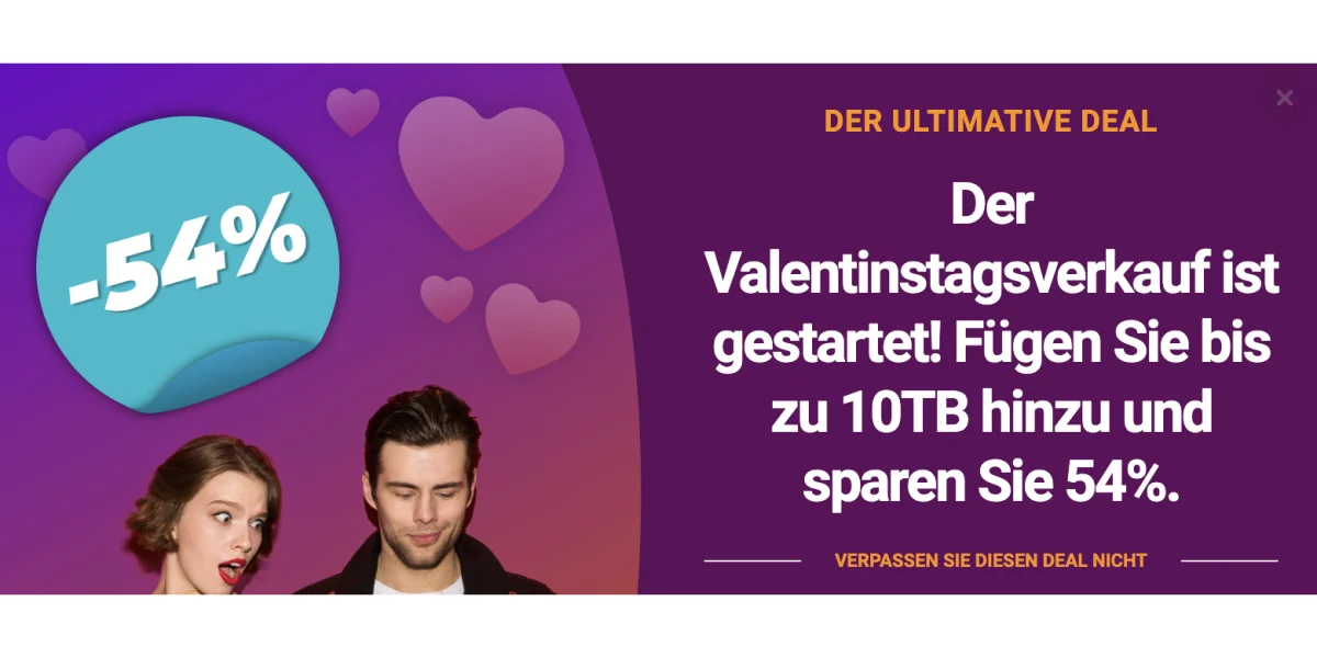 pCloud Lifetime Cloud-Speicher zum Valentinstag mit bis zu 54% Rabatt (Reminder)