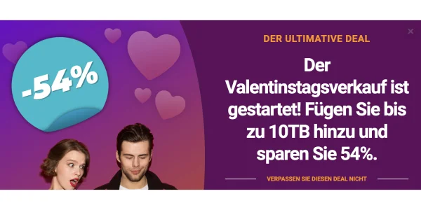 pCloud Lifetime Cloud-Speicher zum Valentinstag mit bis zu 54% Rabatt (Reminder)